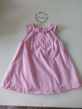 Robe chic d'été rayé 36 mois natalys tbe