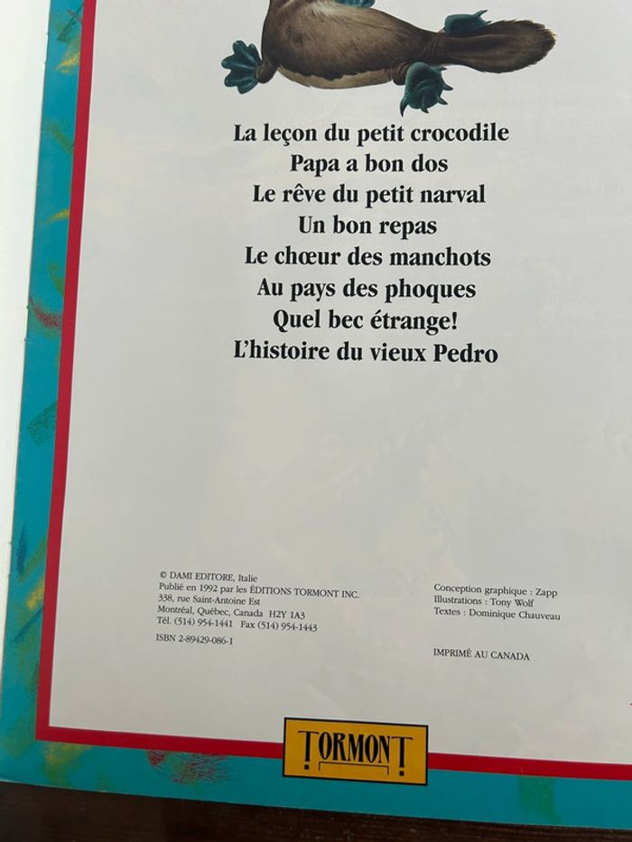 4 livres géants pour enfants - vintage - tormont  1992 - le monde des animaux - contes animaliers - photo numéro 3