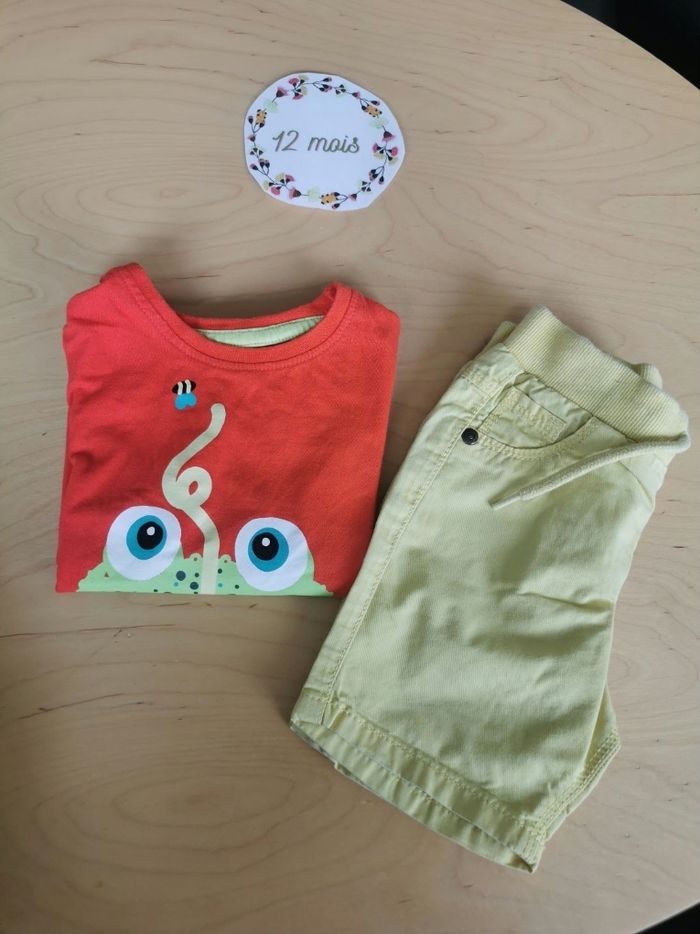 Ensemble d'été bébé garçon 12mois short et tshirt Tao primark