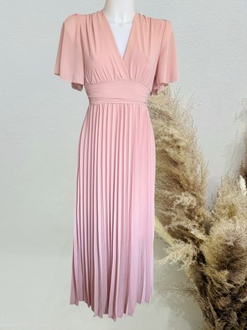 Superbe robe longue plissée femme TU 36/40 rose