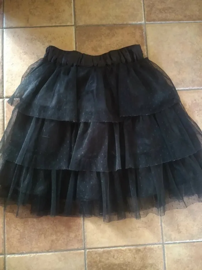 Jupette Noire Fille a Volant en Tulle - photo numéro 2