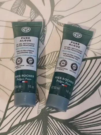 Yves rocher pure algue lot de 2 gels nettoyant ultra fraicheur peaux normales à mixtes 2x 30ml