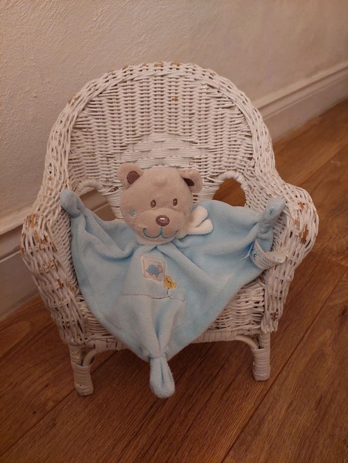 Doudou mouchoir bleu ours Tex