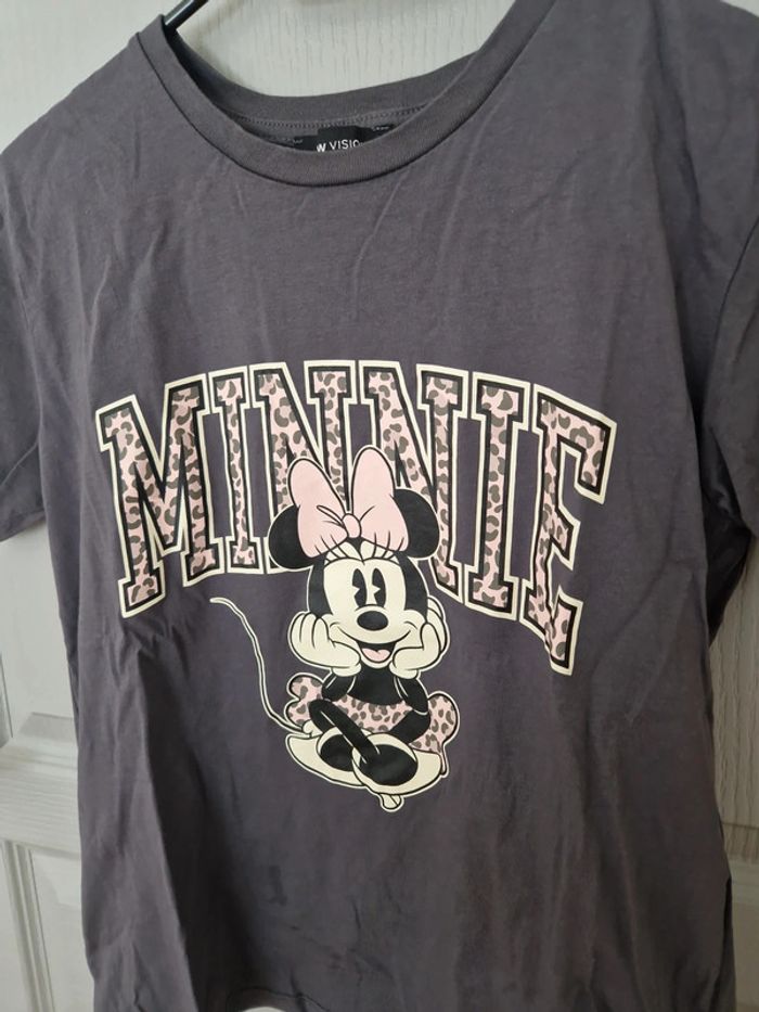 T-shirt Minnie léopard gris rose taille M - photo numéro 2