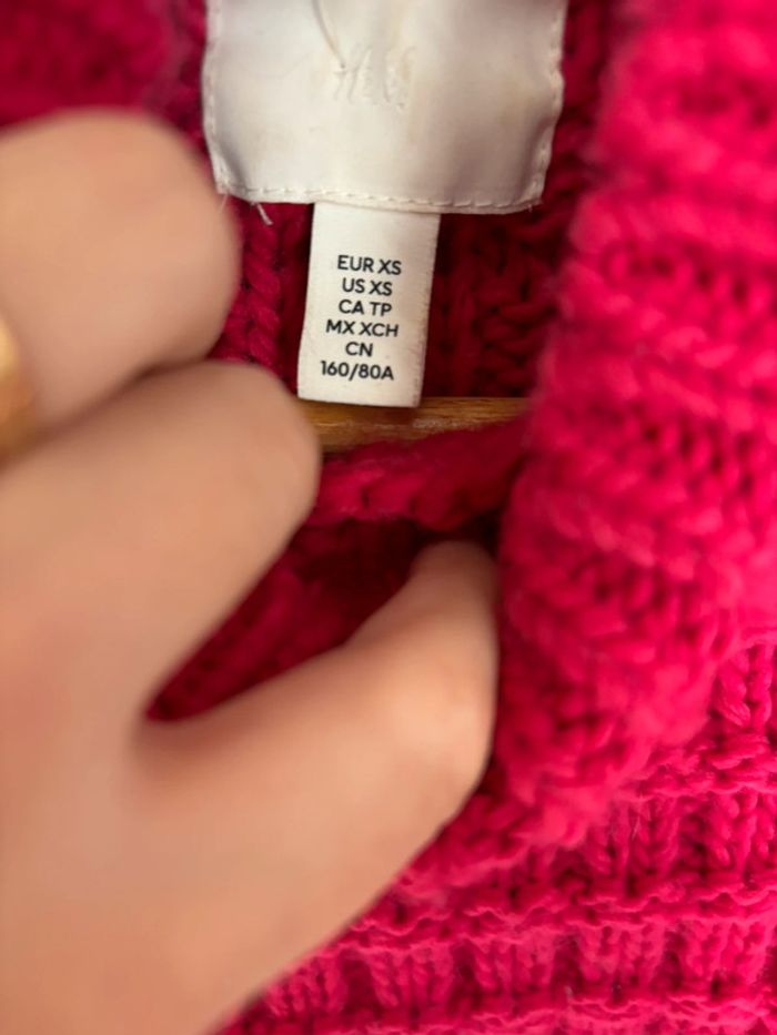 Gros pull mailles rose h&m - photo numéro 2