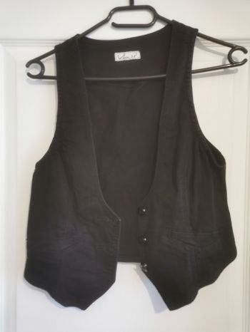 Gilet barman en jeans noir TM