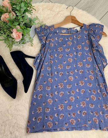 blouse imprimée à volant