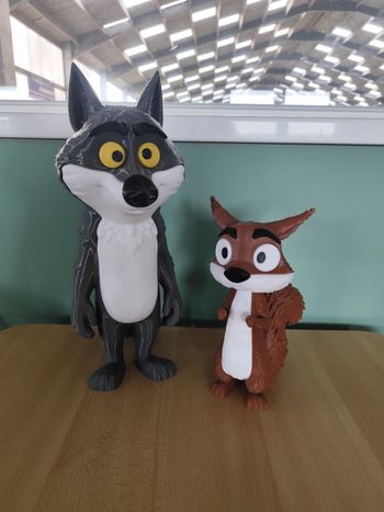 Jouet loup et ecureil 