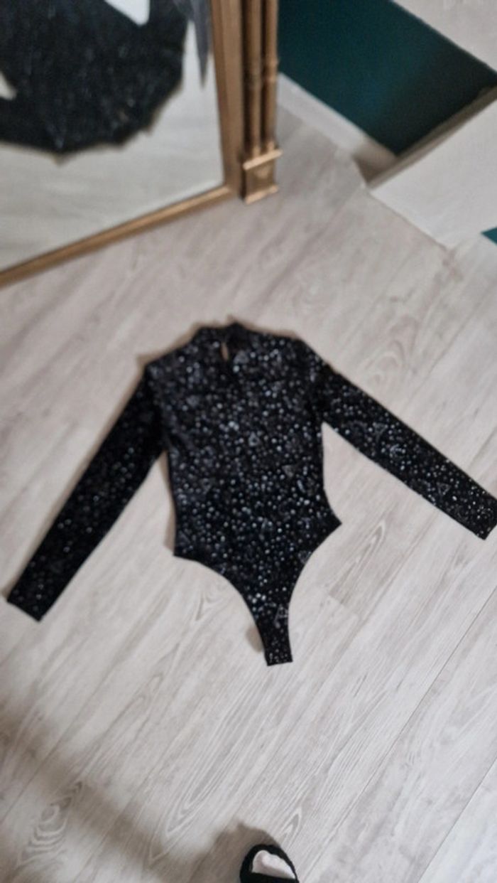 Body / bodie noir en velours avec motif lune étoiles argenté Shein x Harry Potter 🧹 Taille S - photo numéro 6