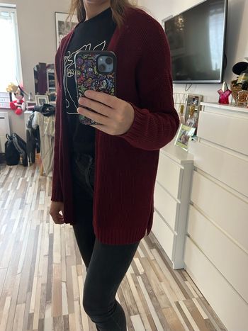 Long gilet bordeaux femme  taille S