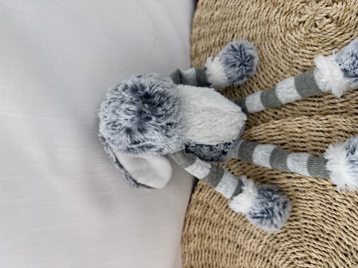 doudou lapin bringé ligné - photo numéro 5