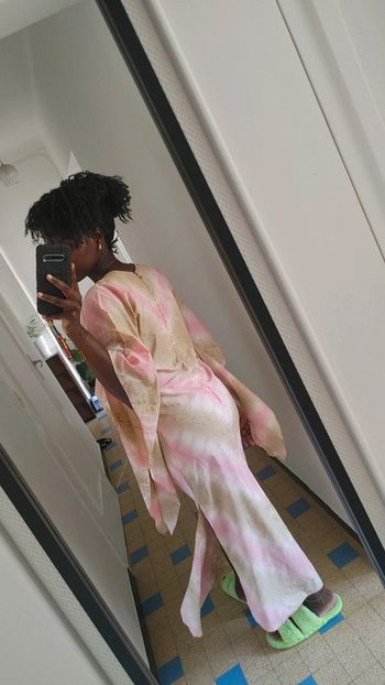 Robe boubou long cintré wax africain batik sénégalais