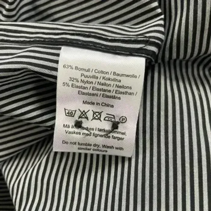 Chemise homme L rayée noire et blanche coupe slim fit, manches longues col classique V031 - photo numéro 7