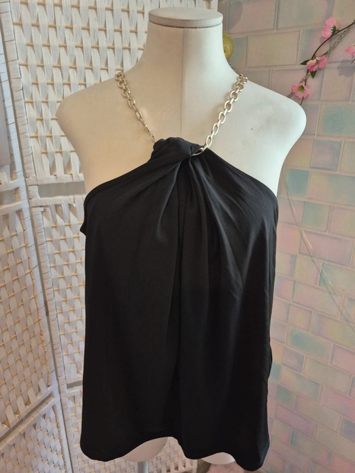 💕Jolie Top noir élégant et chic à chaînette –femme TXl / 42 mosquitos 💕 - photo numéro 3
