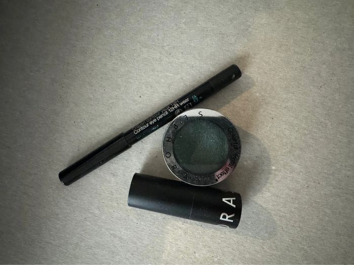 Lot sephora rouge a levre rouge fap vert irise et crayon noir neuf - photo numéro 1