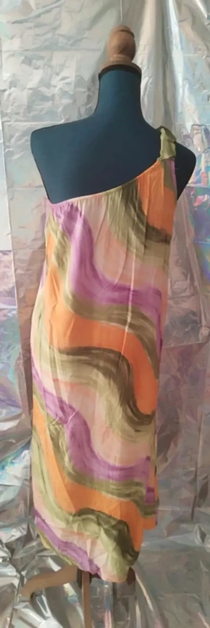 Robe été longue asymétrique colorée - photo numéro 3