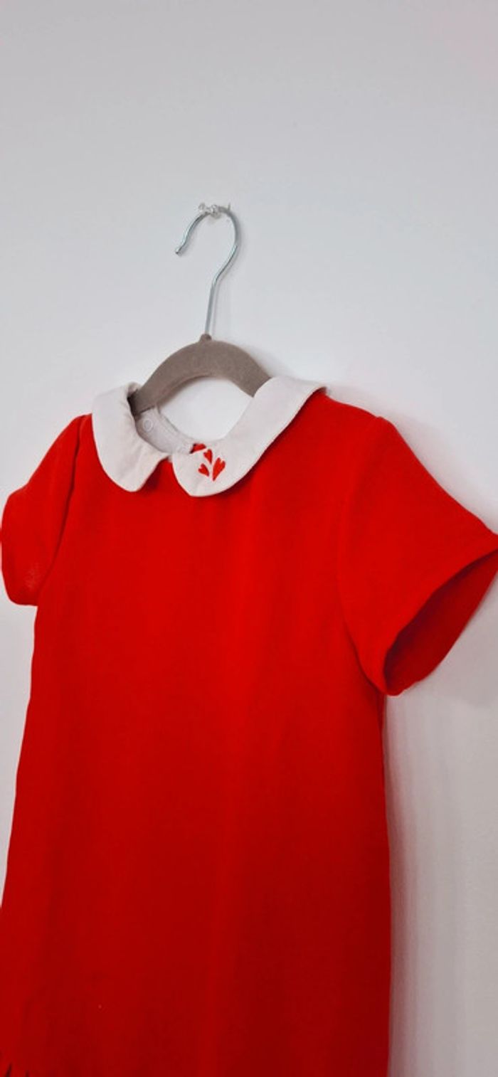 Robe rouge avec col claudine - tenue habillée garantie - photo numéro 3