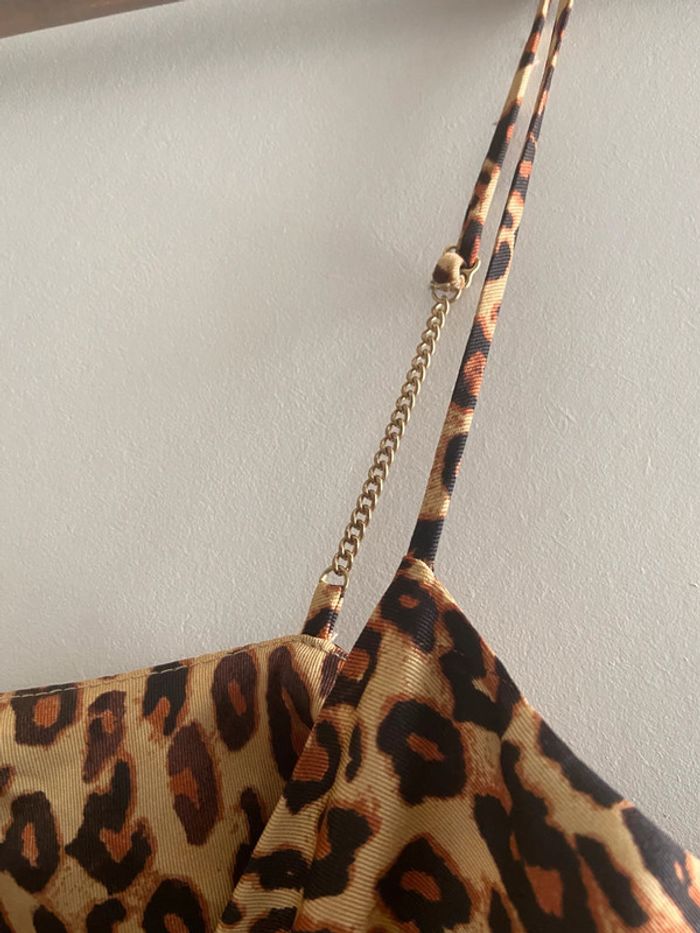 Magnifique crop top satiné léopard Zara - photo numéro 5