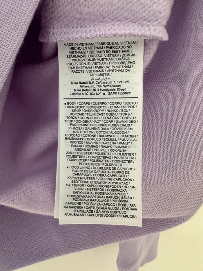 Nike pull à capuche lila pour femme taille S neuf - photo numéro 5