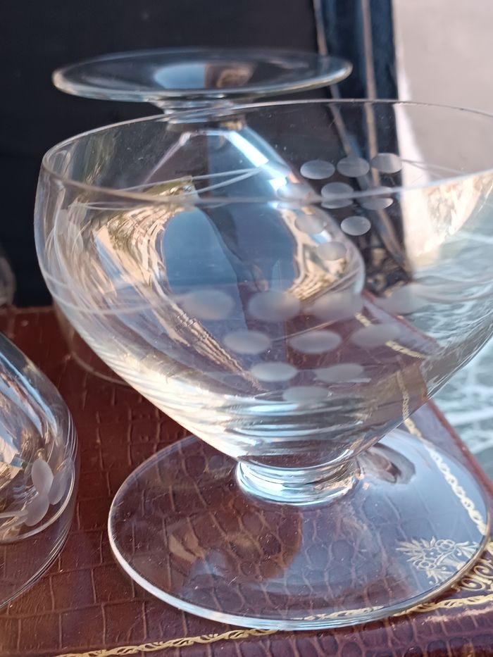 6 coupes en verre gravé - photo numéro 6