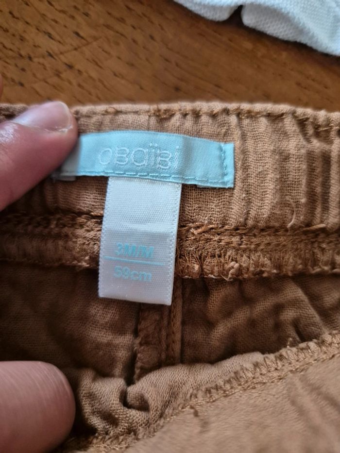 Ensemble short + tee shirt obaibi 3 mois - photo numéro 2