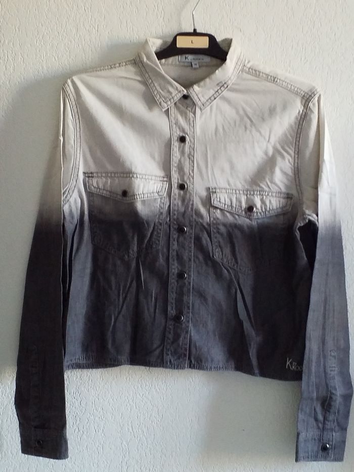 Chemise bicolores taille 38 très bon état - photo numéro 2