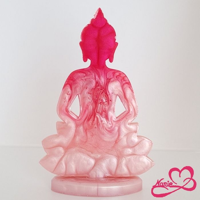 Bouddha en resine rose dégradé - photo numéro 3