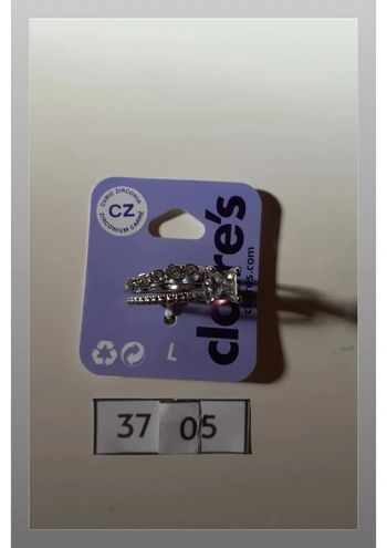 Lot de 3 bagues argentées en zirconium carré Taille L Claire's