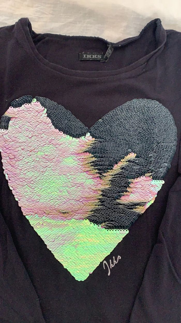 Teeshirt ikks sequin manche longues - photo numéro 3