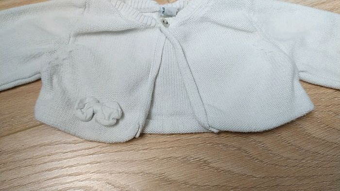 Gilet bolero blanc nano nanette 12 mois - photo numéro 3