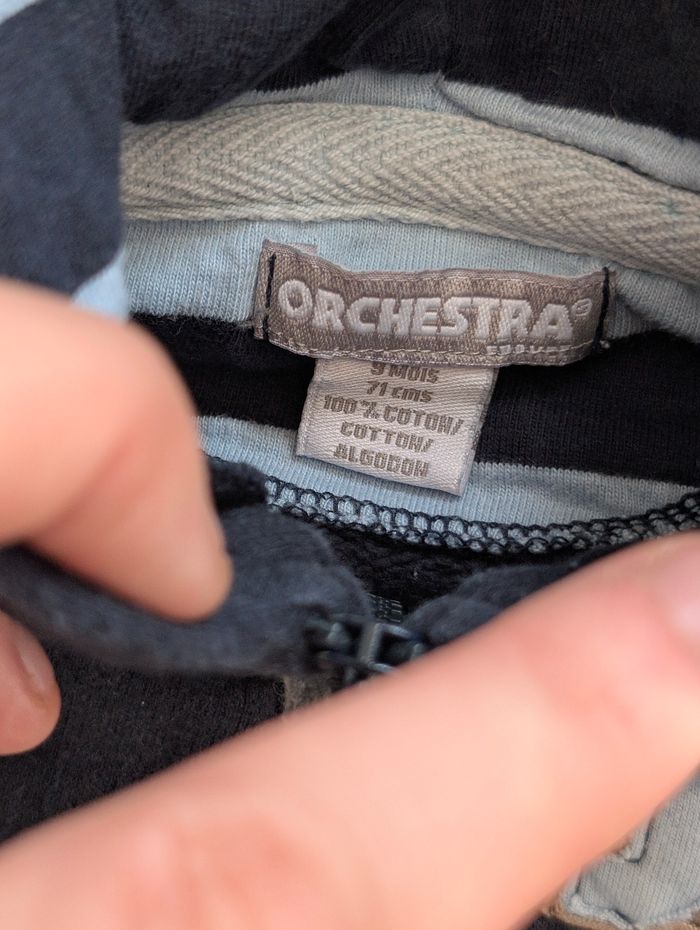 Veste à capuche zippée Orchestra – 9 mois – Très bon état 👶 - photo numéro 4