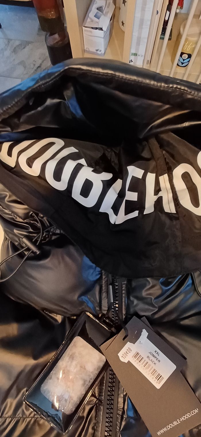 Doudoune doublehood sans manche noir - photo numéro 5