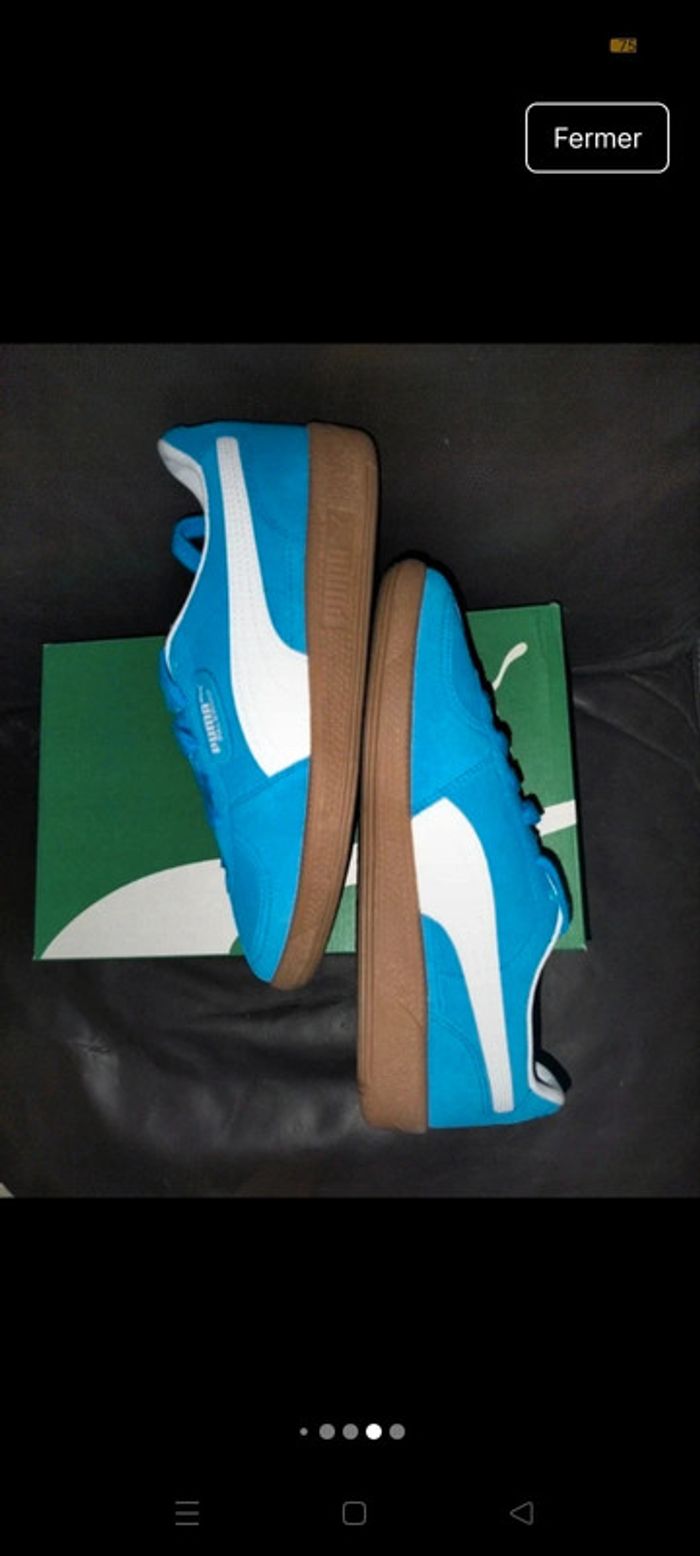 Baskets Puma Palermo bleues électriques neuves - photo numéro 11