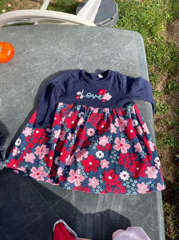 Robe ou tunique à manches longues fille 12 mois