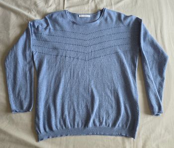 Armand Thiery Pull Maille Strass Bleu Bon État Taille L