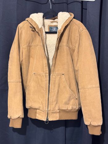 Veste vintage en sherpa beige, taille S/CH