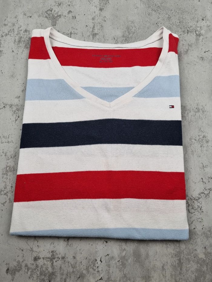 🔘 T-shirt col V rayé – Taille XL Femmes - photo numéro 2