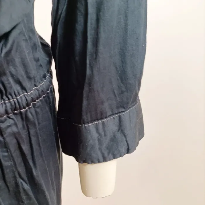 Robe-chemise bleu nuit I.Code 100% coton, manches 3/4, détails dorés élégants A1570 - photo numéro 4