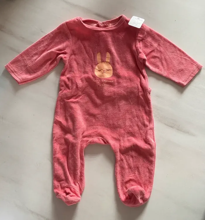 Pyjama épais rose Mots d’Enfants 6 mois/68 cm [ref.111B070] - photo numéro 2