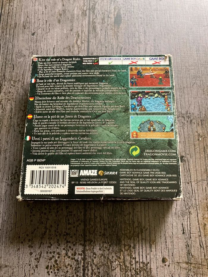 Eragon Nintendo Gameboy Advance complet FAH - photo numéro 2