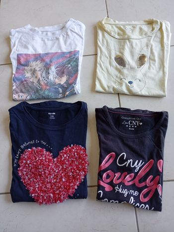 Lot de tee shirt fille MC 12 ans