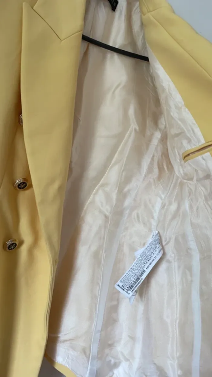Ensemble Tailleur Jaune pâle Zara Veste Blazer + Pantalon XS/S 💛 - photo numéro 8
