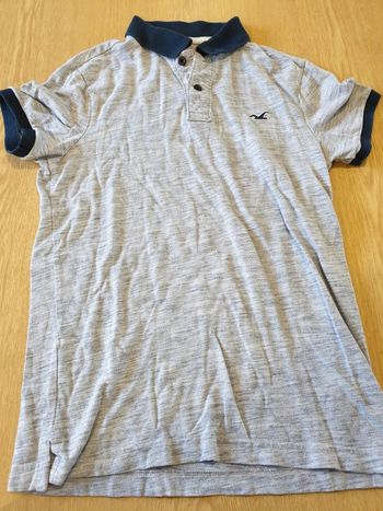Polo homme Hollister XS stretch gris/bleu