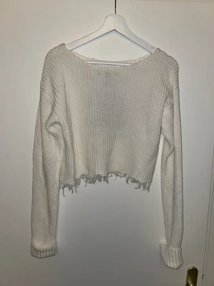 Pull court blanc Forever21 M - photo numéro 3