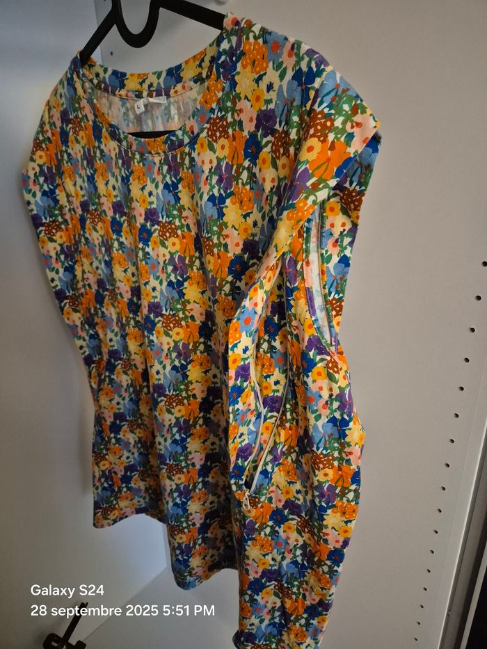 Top haut allaitement Tajine Banane taille L fleurs - photo numéro 6