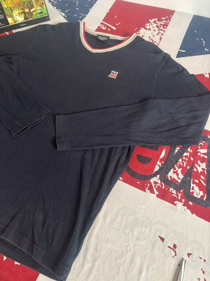 Sweat col V Polo Jeans Cc Ralph Lauren vintage made in nothern Mariana Islands taille Xl/Xxl - photo numéro 5