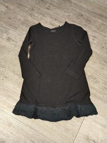 robe noire manches longues en coton ikks fille 4 ans