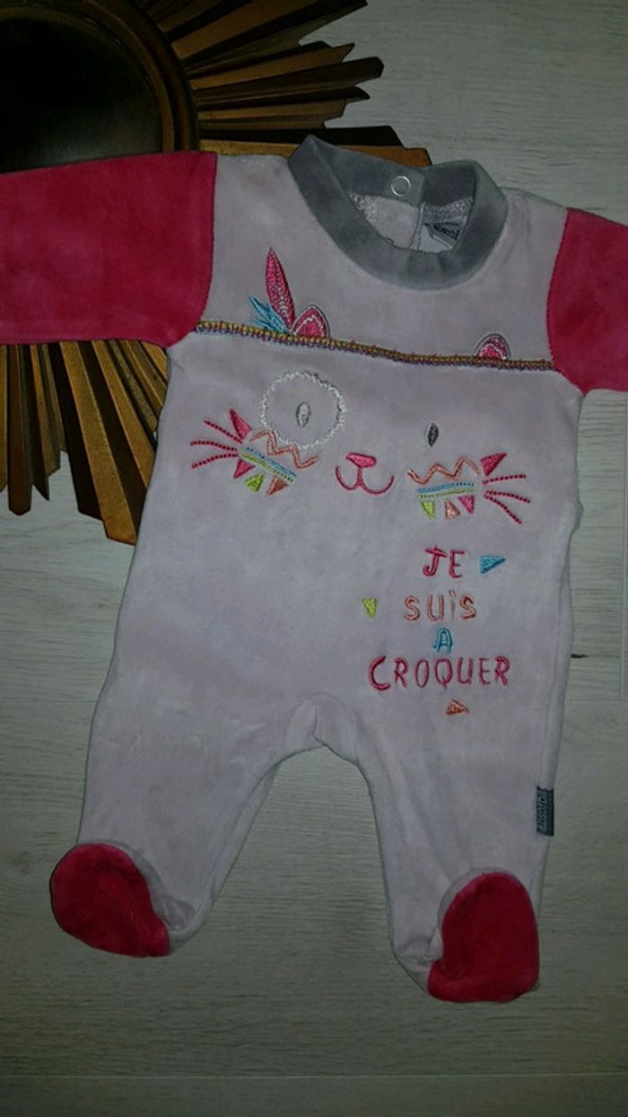 Pyjama absorba velours fille naissance 0 mois neuf - photo numéro 2