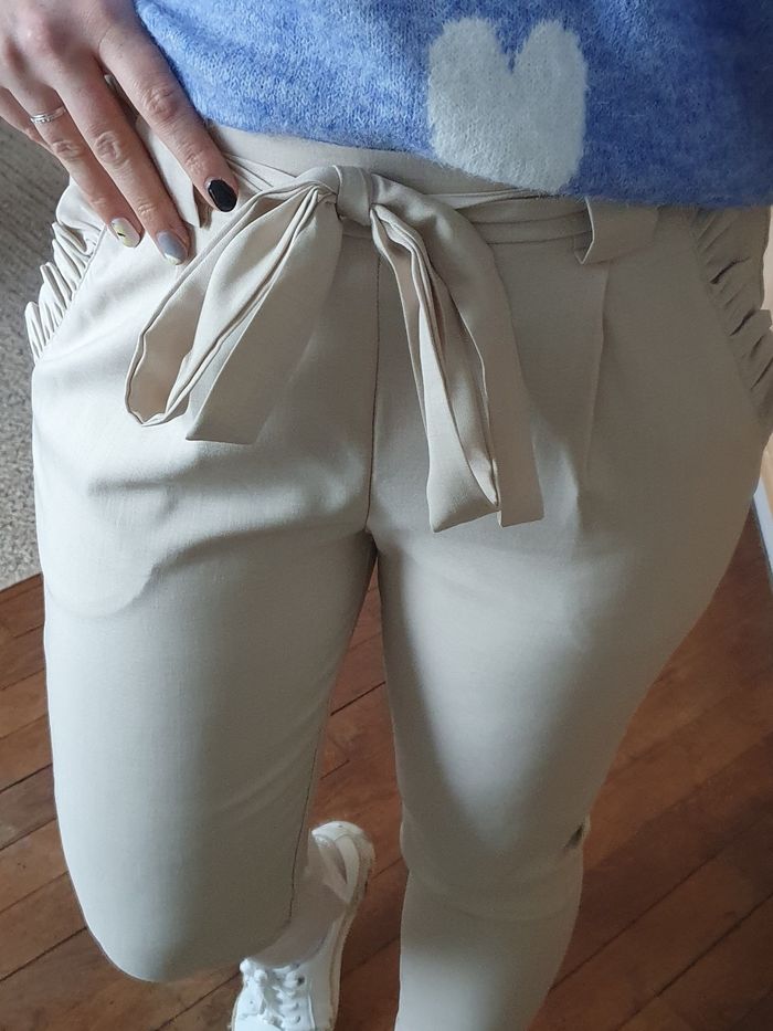 Pantalon fluide Vérone beige Taille L - photo numéro 4