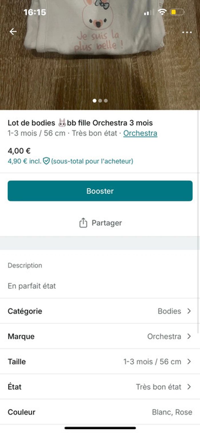 Lot bodys 🐰 bébé fille 3 mois Orchestra - photo numéro 4